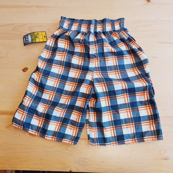 🎀 3/$30 NWT! Ripzone Boy's L Swim Trunks Orange /Grey Combo (3753) - Picture 2 of 11
